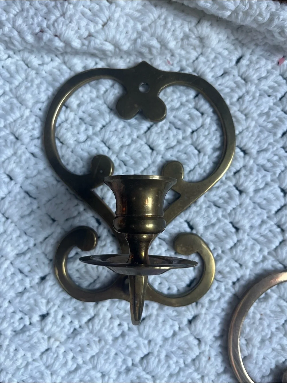 Antique-Style Brass Wall Candle Sconces - Pair